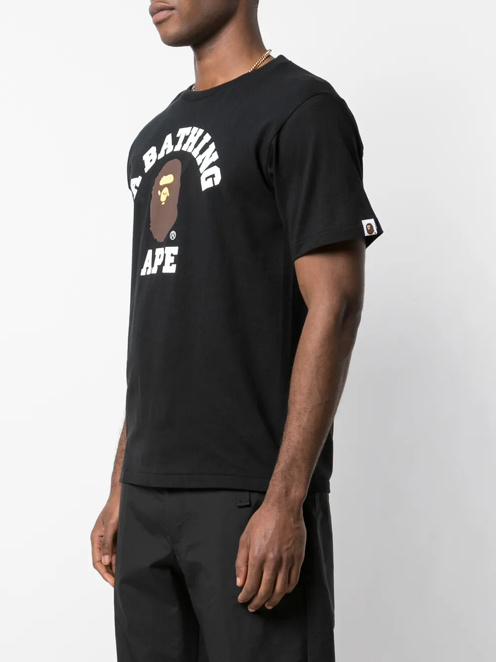 A BATHING APE Universiteits T-shirt Zwart