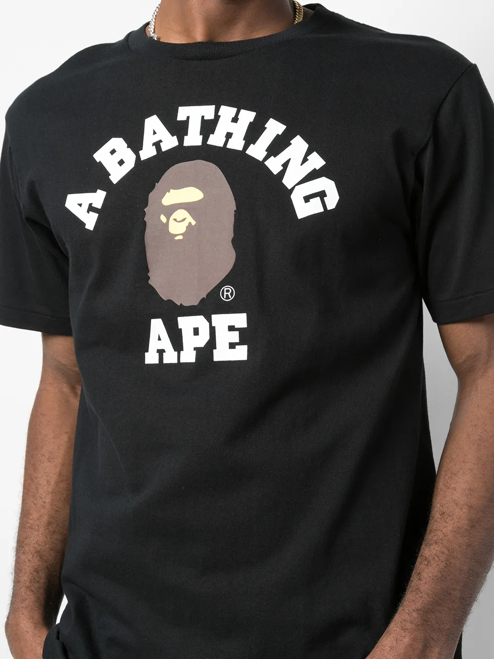 A BATHING APE Universiteits T-shirt Zwart