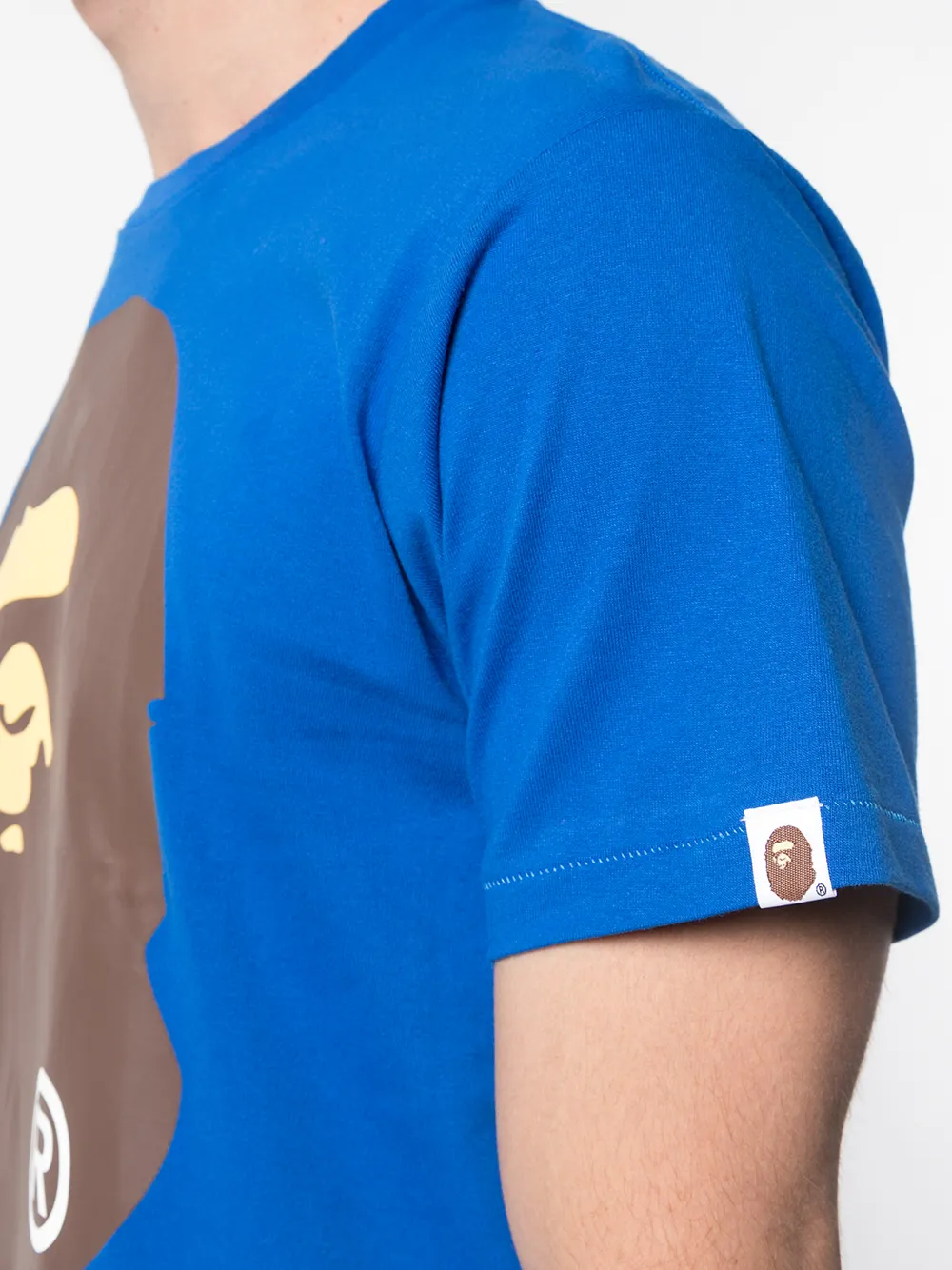 A BATHING APE T-shirt met logoprint Blauw