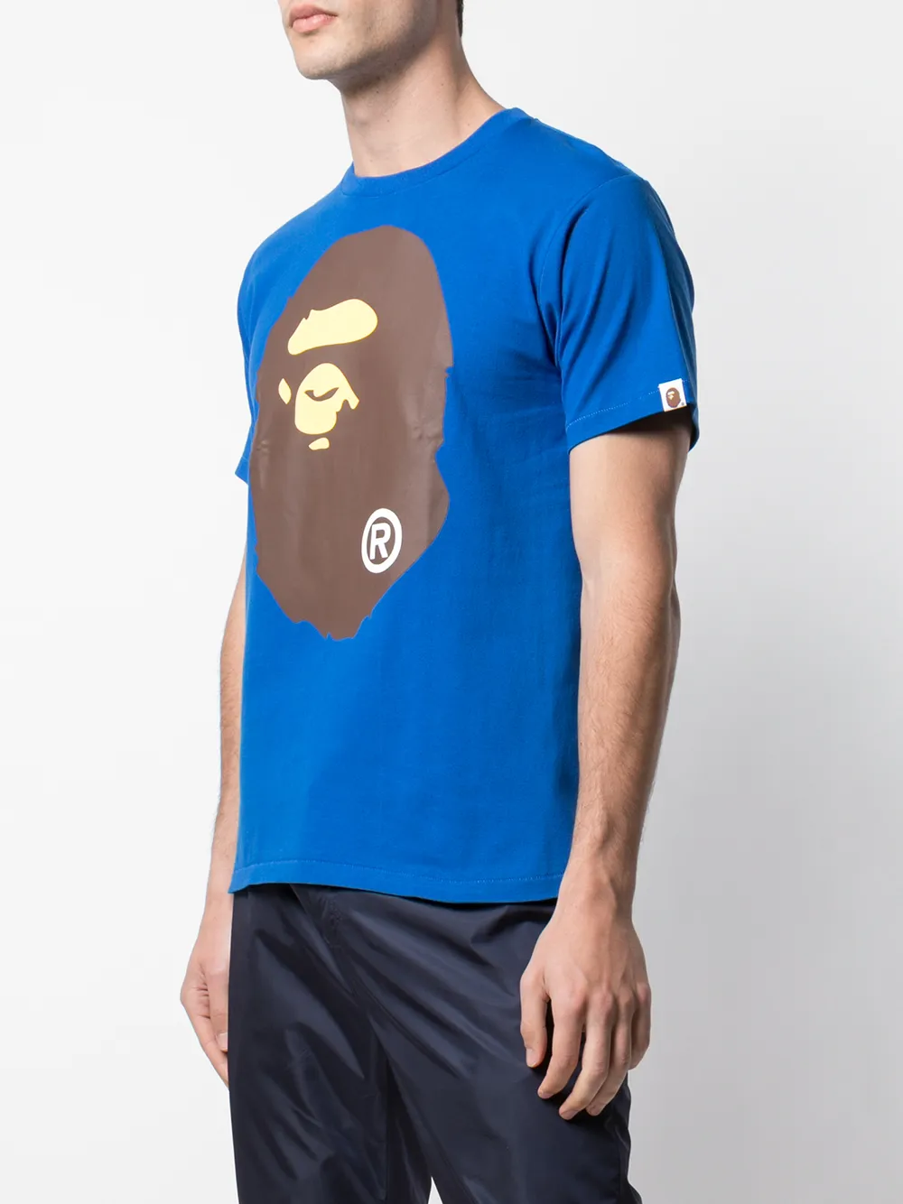 A BATHING APE T-shirt met logoprint Blauw