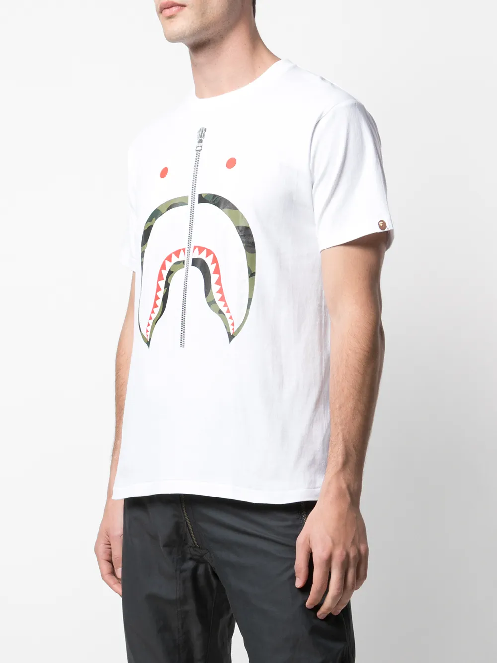  A Bathing Ape® T Shirt Mit Grafischem Print   Weiß 