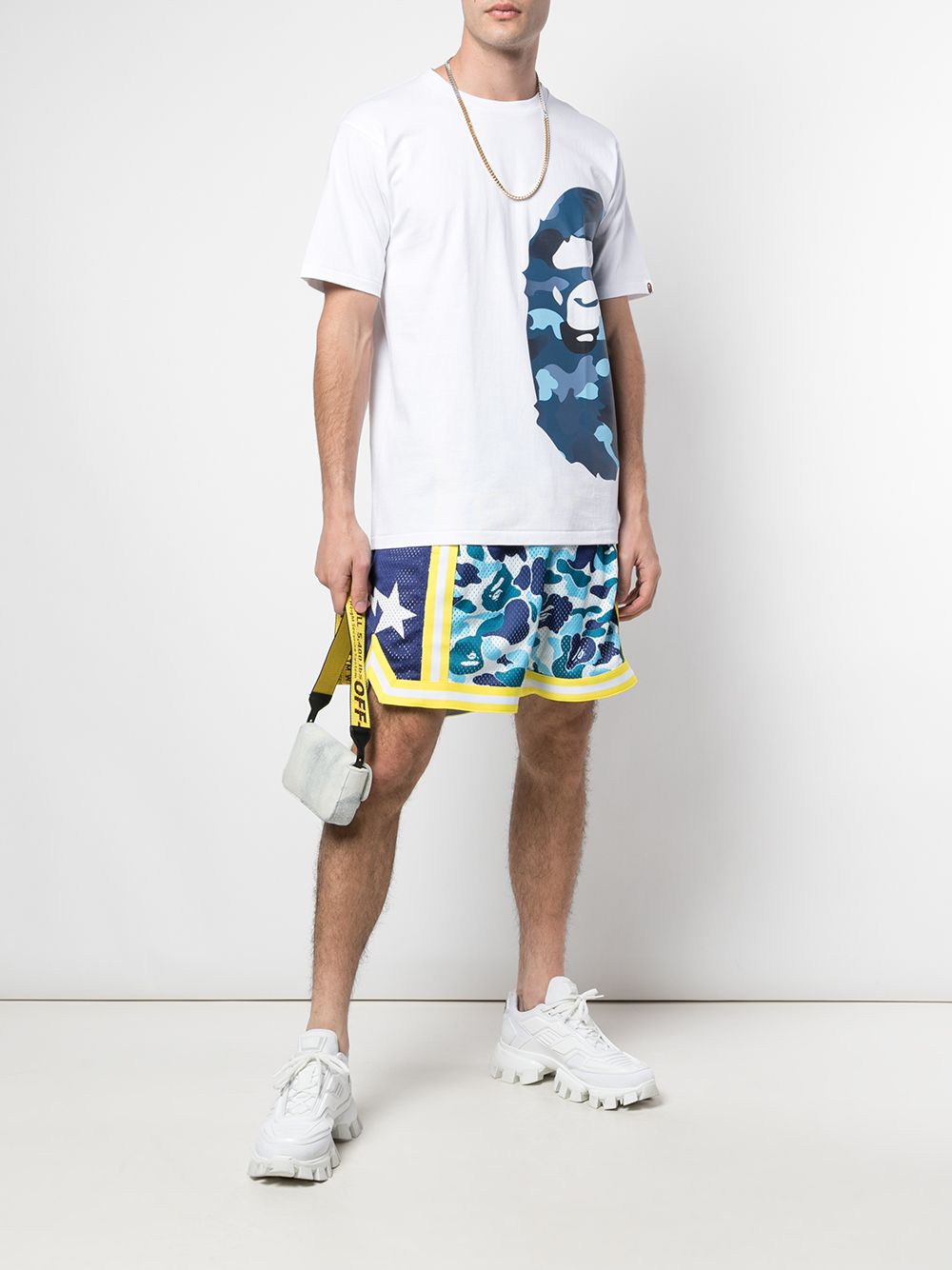 фото Bape x coach camouflage print shorts