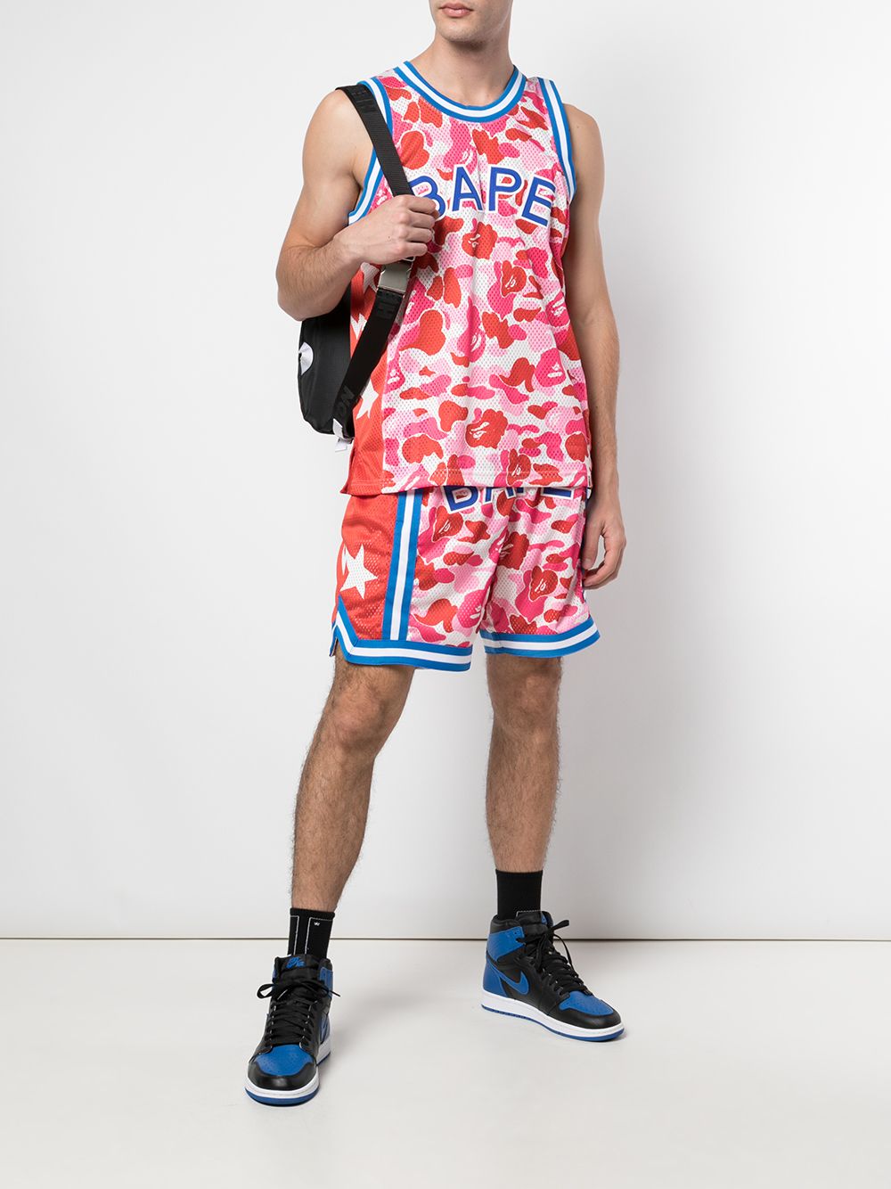 фото Bape x coach camouflage logo shorts