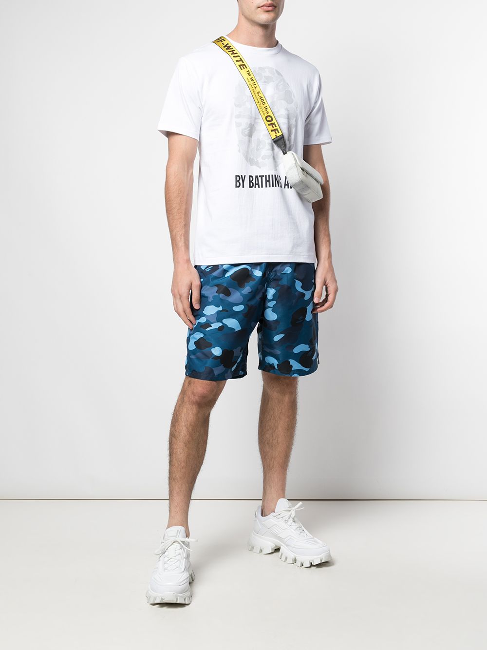 фото Bape x coach camouflage print shorts