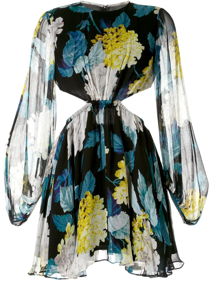 alice mccall wild frontiers mini dress Alice McCall Wild Frontiers Mini Dress Floral Cutout Long Sleeve Cocktail Sz 10