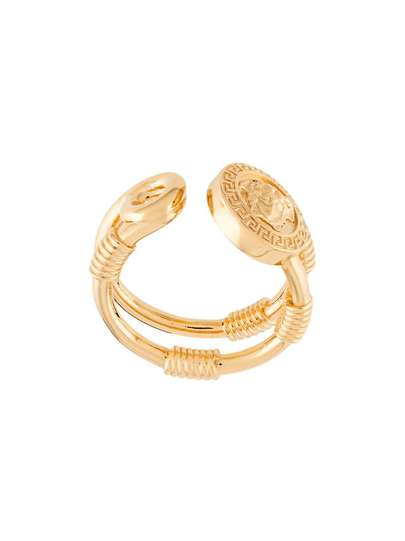 Versace Medusa Double Band Ring In Gold