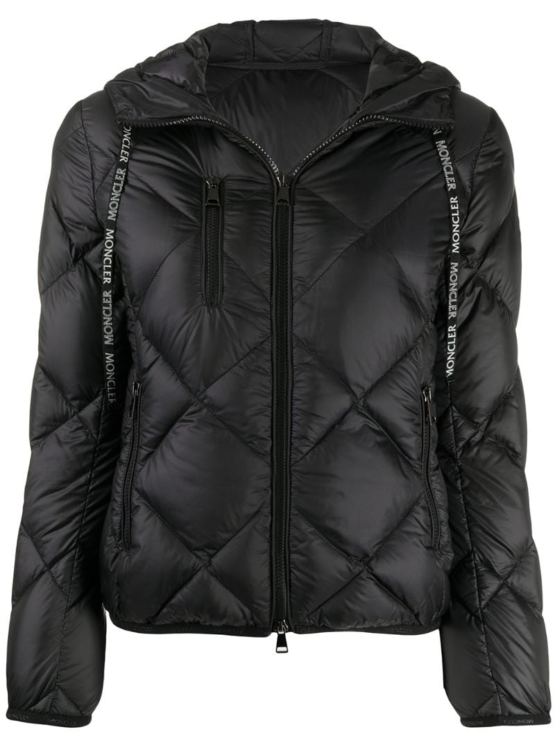 Shop Moncler Diamond-quilted Hooded Jacket In Black