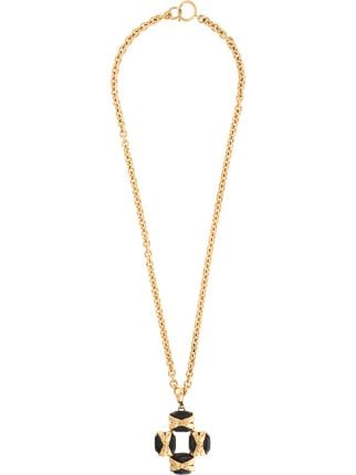 CHANEL Pre-Owned 1994 CC Cross Pendant Long Necklace - Farfetch