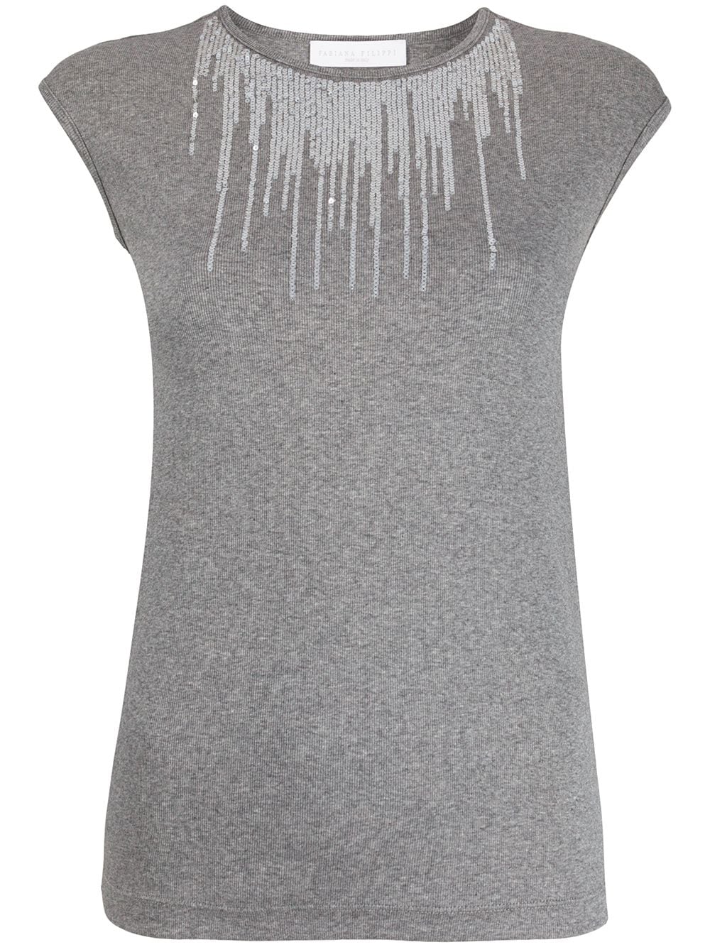 Fabiana Filippi Sequin Embellished Top In Grey