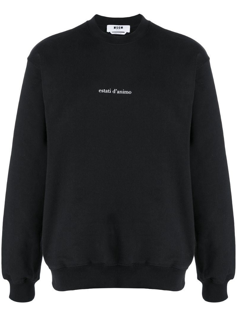 MSGM SLOGAN PRINT SWEATSHIRT 