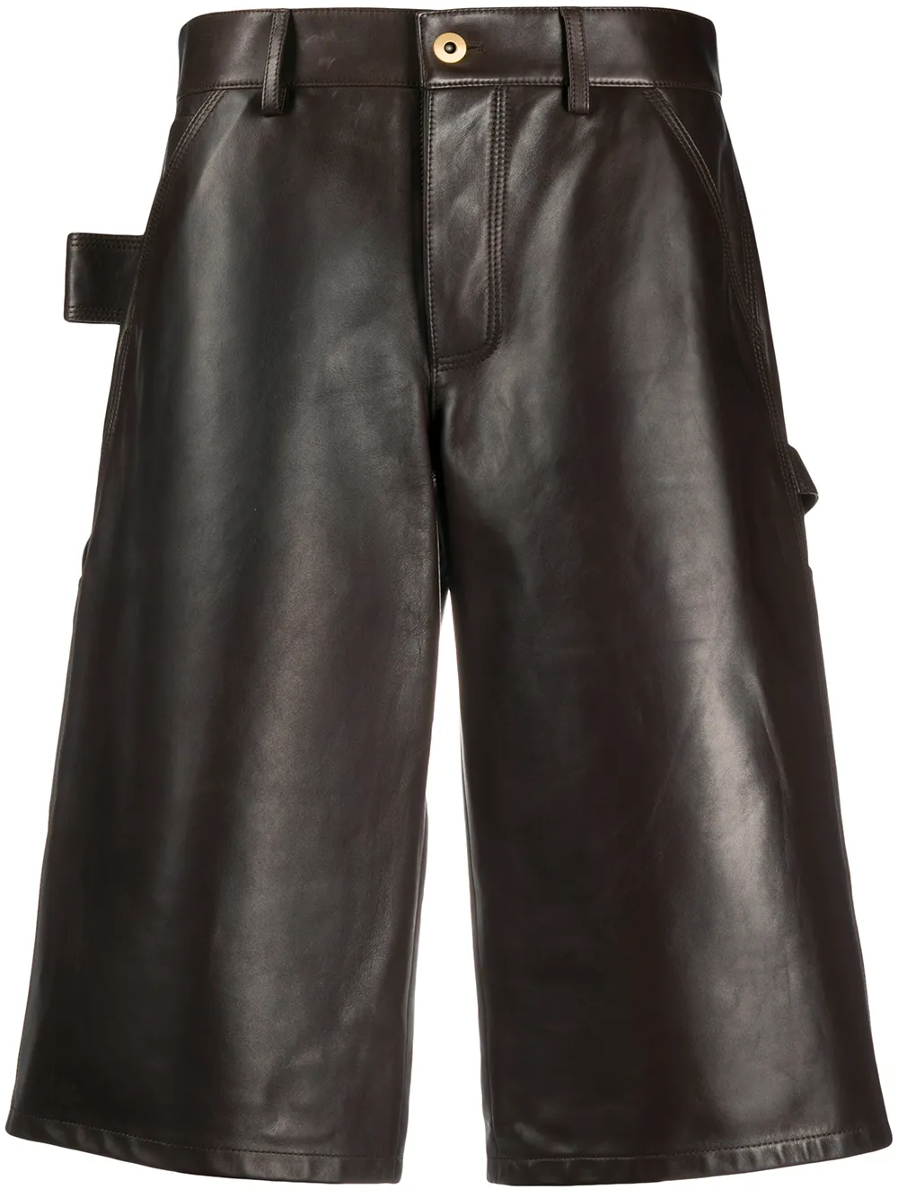 BOTTEGA VENETA KNEE-LENGTH LEATHER SHORTS