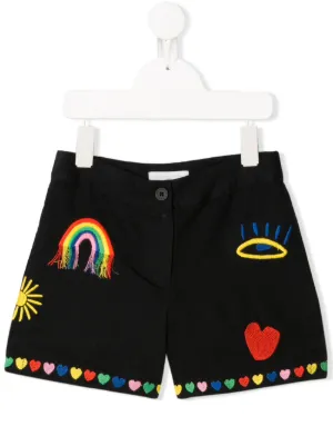 Stella McCartney Kids شورت بأبليكة قوس قزح