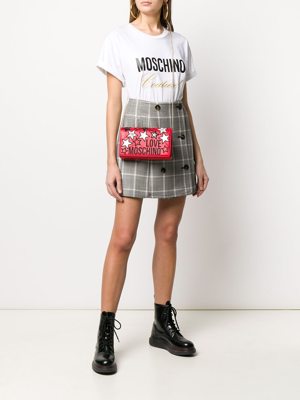 фото Love moschino star patch logo shoulder bag