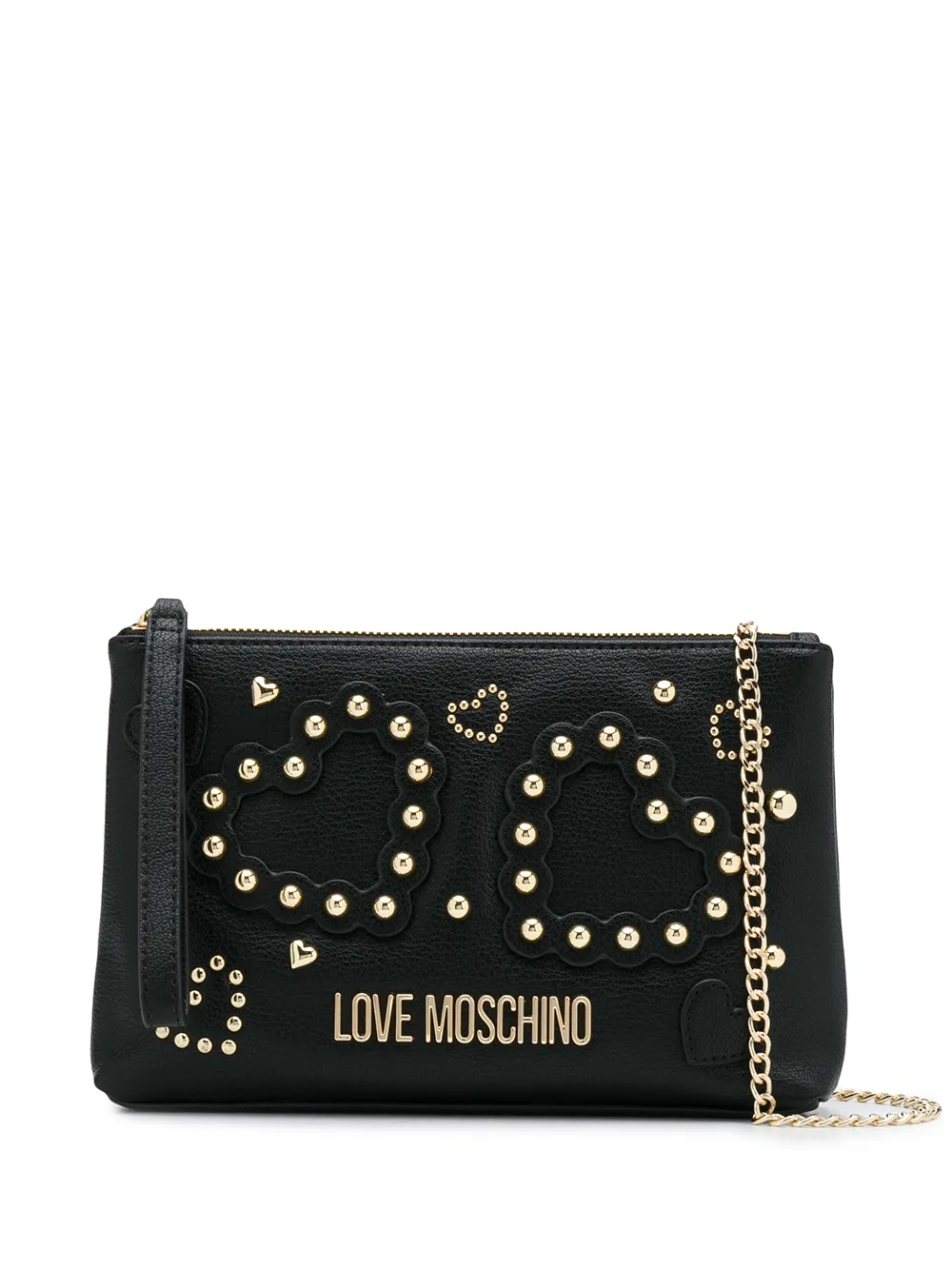 фото Love moschino клатч с заклепками и логотипом