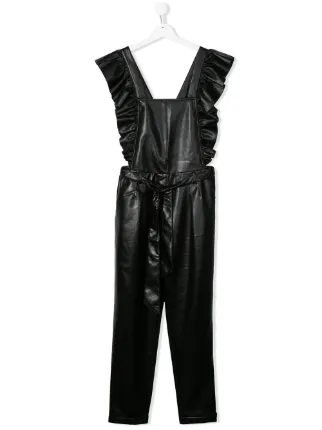 white faux leather jumpsuit