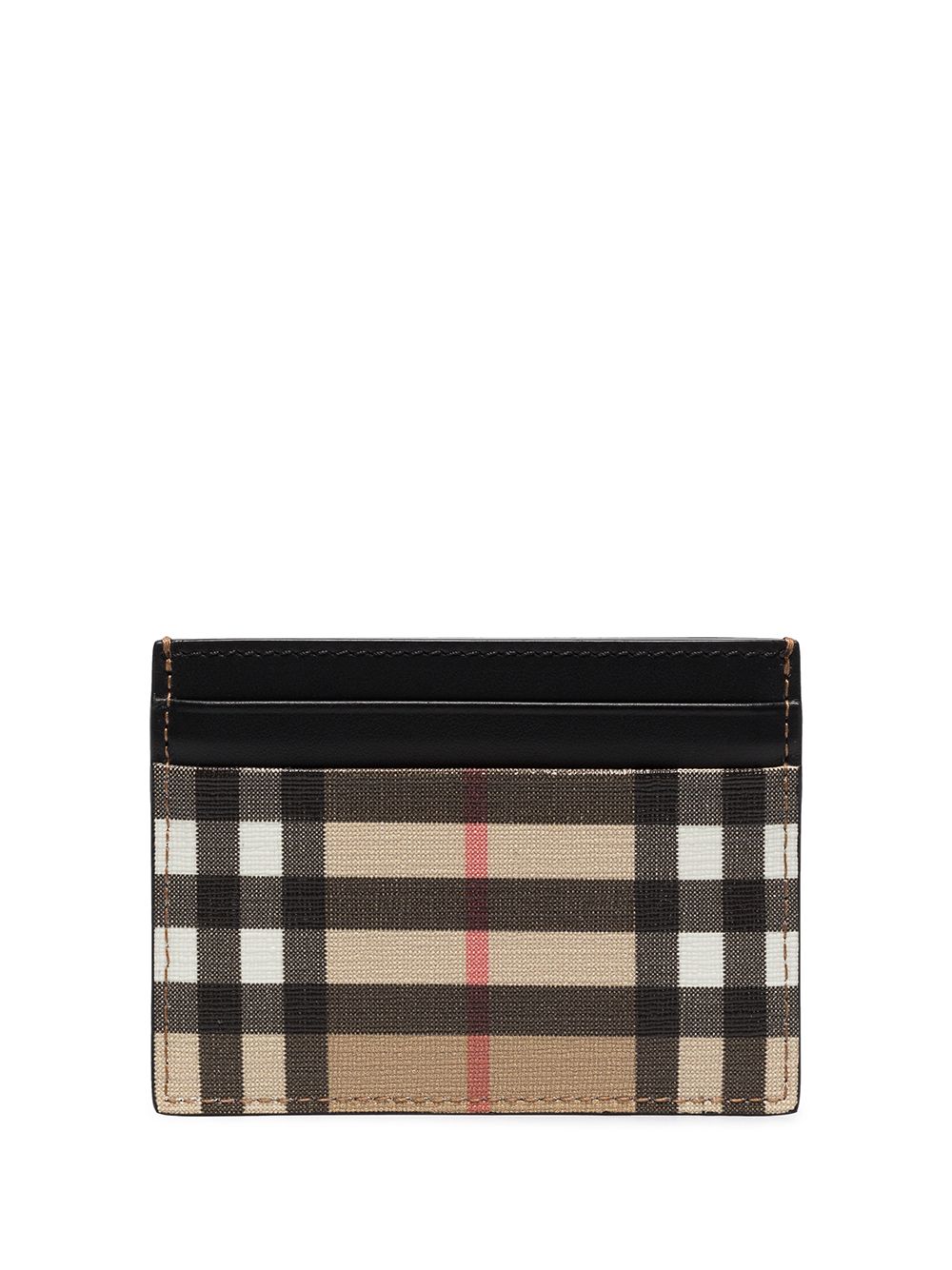 фото Burberry brown sandon vintage check leather card holder