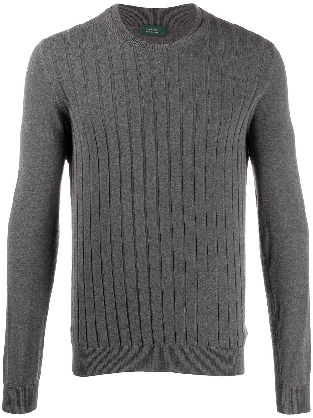 Shop Zanone Vertical Knit Jumper In Grey