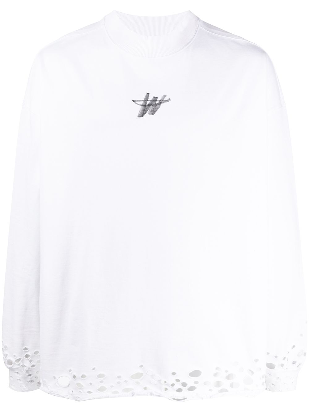 фото We11done branded perforated sweatshirt