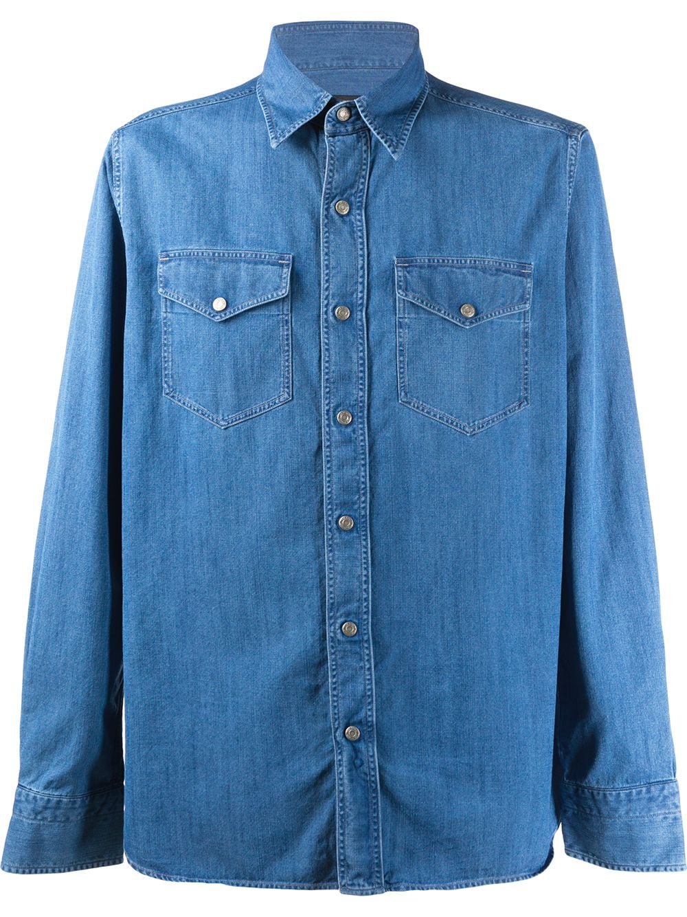 Tom Ford Classic Denim Shirt In 蓝色