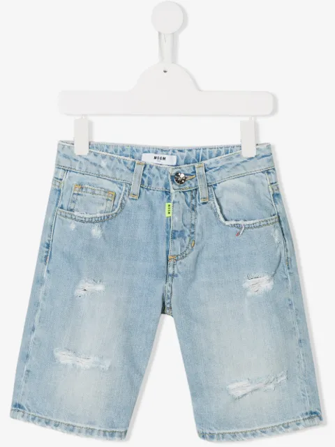 MSGM Kids jeansshorts med slitning