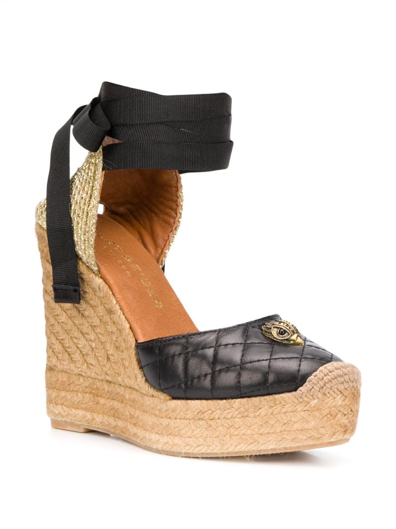 Shop Kurt Geiger Karmen Quilted Sandals In Black