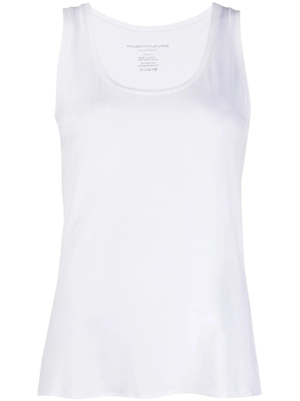 Majestic Scoop Neck Cotton Tank Top In White