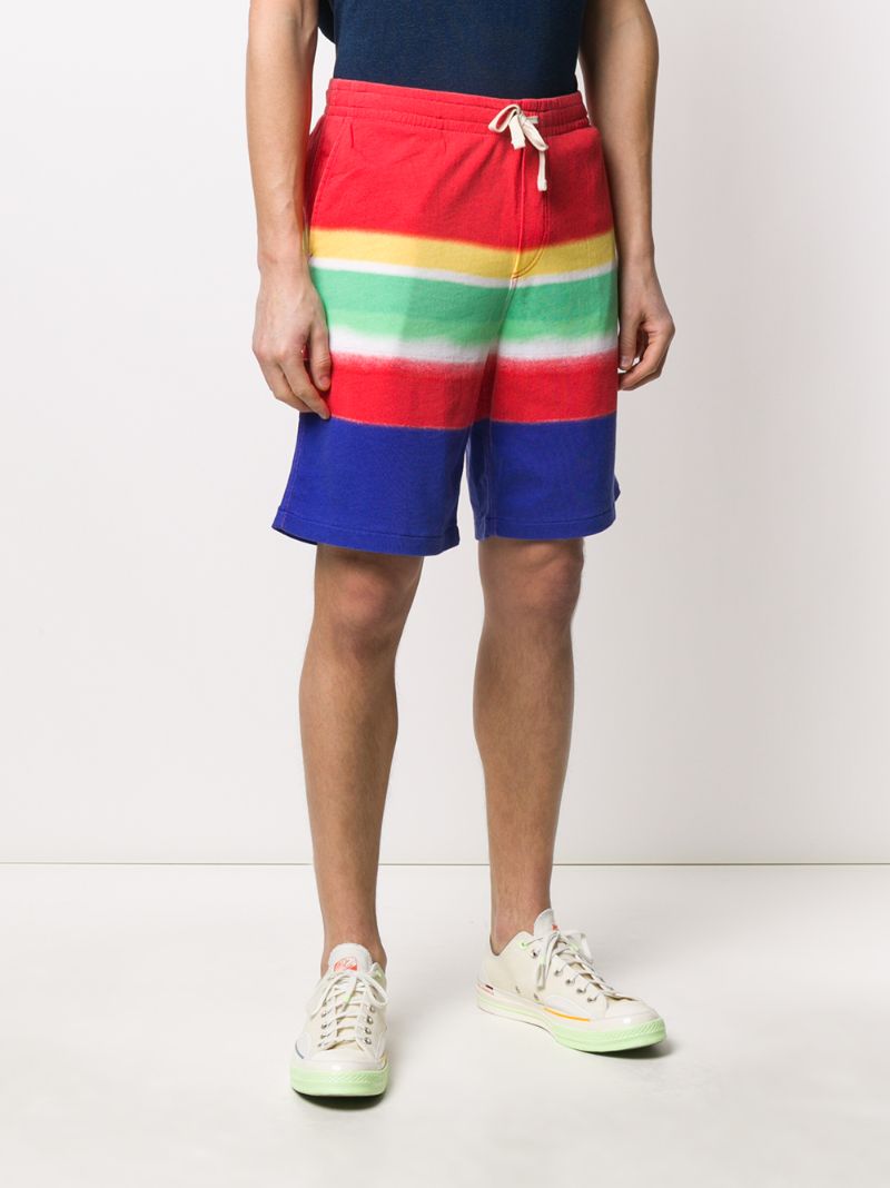 Shop Polo Ralph Lauren Striped Track Shorts In Red