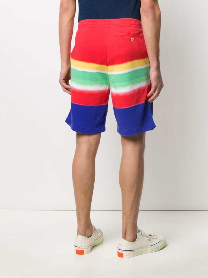 Shop Polo Ralph Lauren Striped Track Shorts In Red