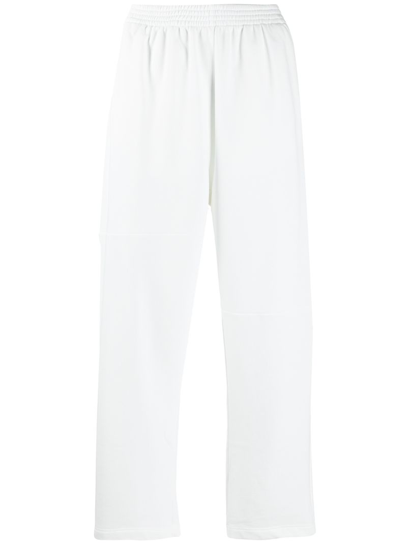 Shop Mm6 Maison Margiela Cropped Straight Track Pants In White