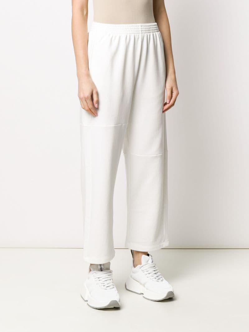 Shop Mm6 Maison Margiela Cropped Straight Track Pants In White