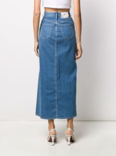 button down denim maxi skirt