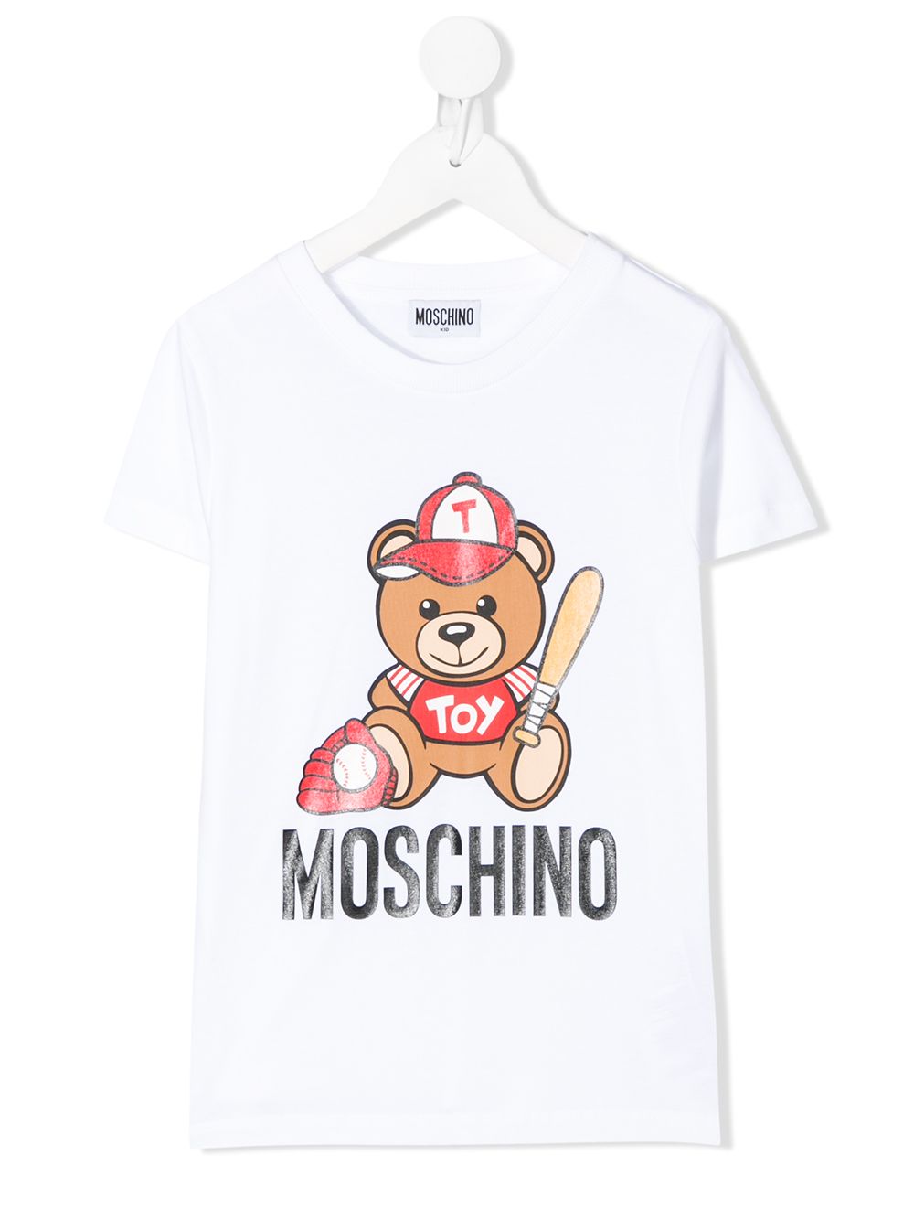 фото Moschino kids футболка с логотипом и принтом