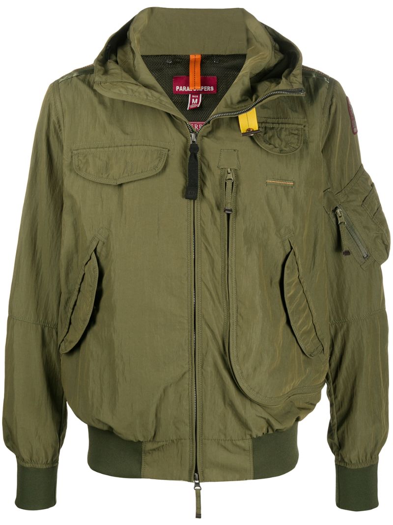 Parajumpers Short Hooded Jacket In Green