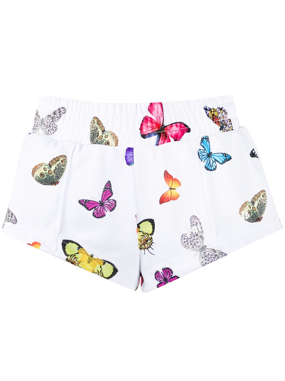 Palm Angels Butterfly Print Track Shorts In White