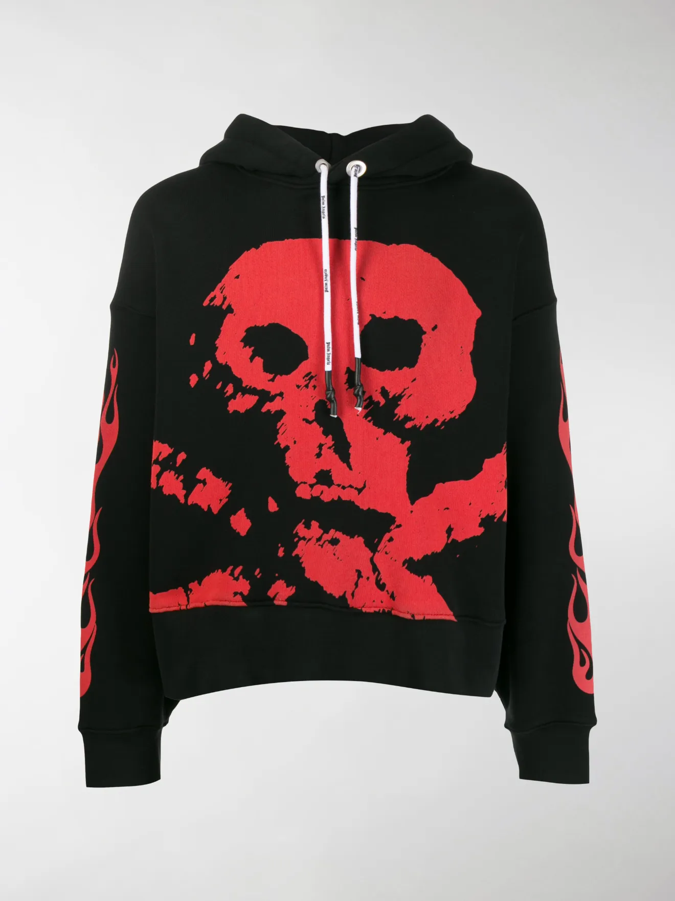Palm Angels oversized skull and flames hoodie black | MODES