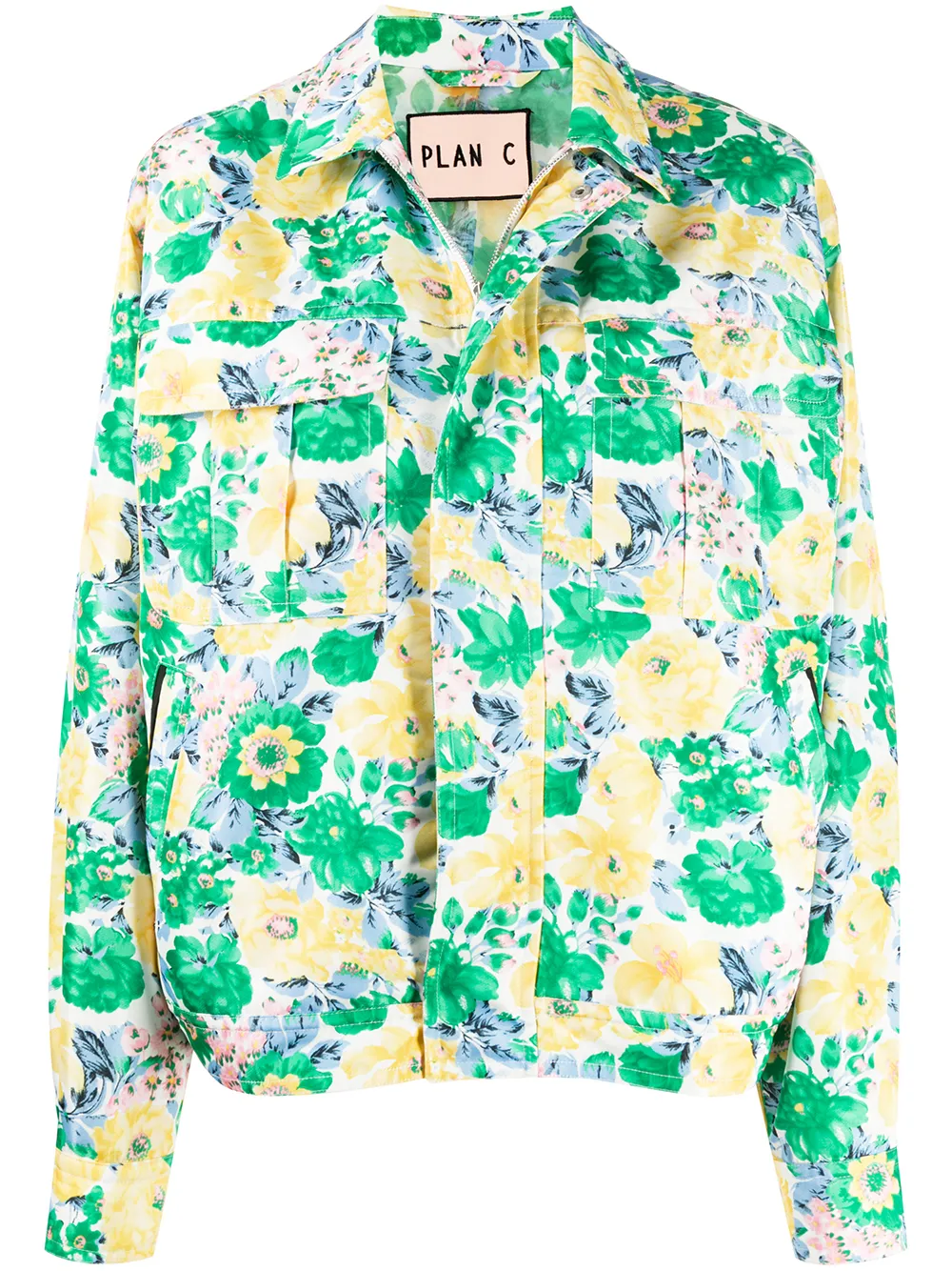 Plan C boxy shirt jacket | Green | Image 1
