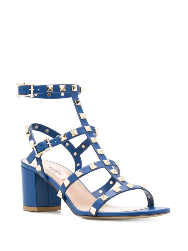 valentino blue rockstud sandals