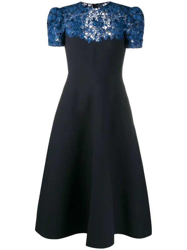 lace panel midi dress