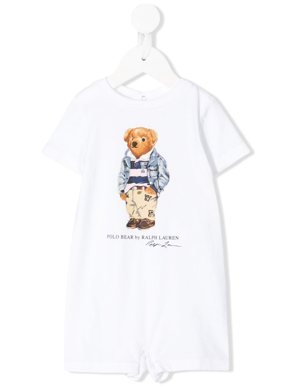 Ralph Lauren Babies' Polo Bear Logo Romper In White