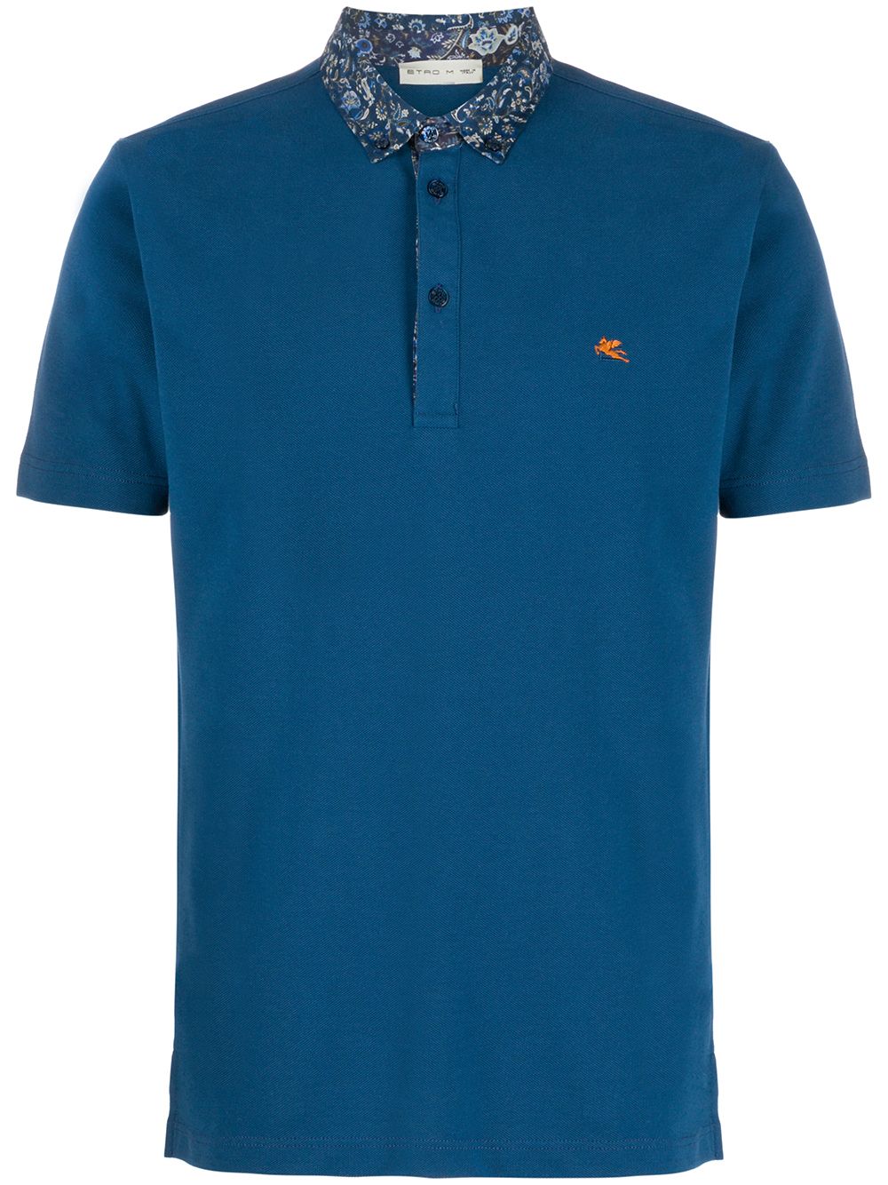 Etro Short Sleeved Polo Shirt In Blue