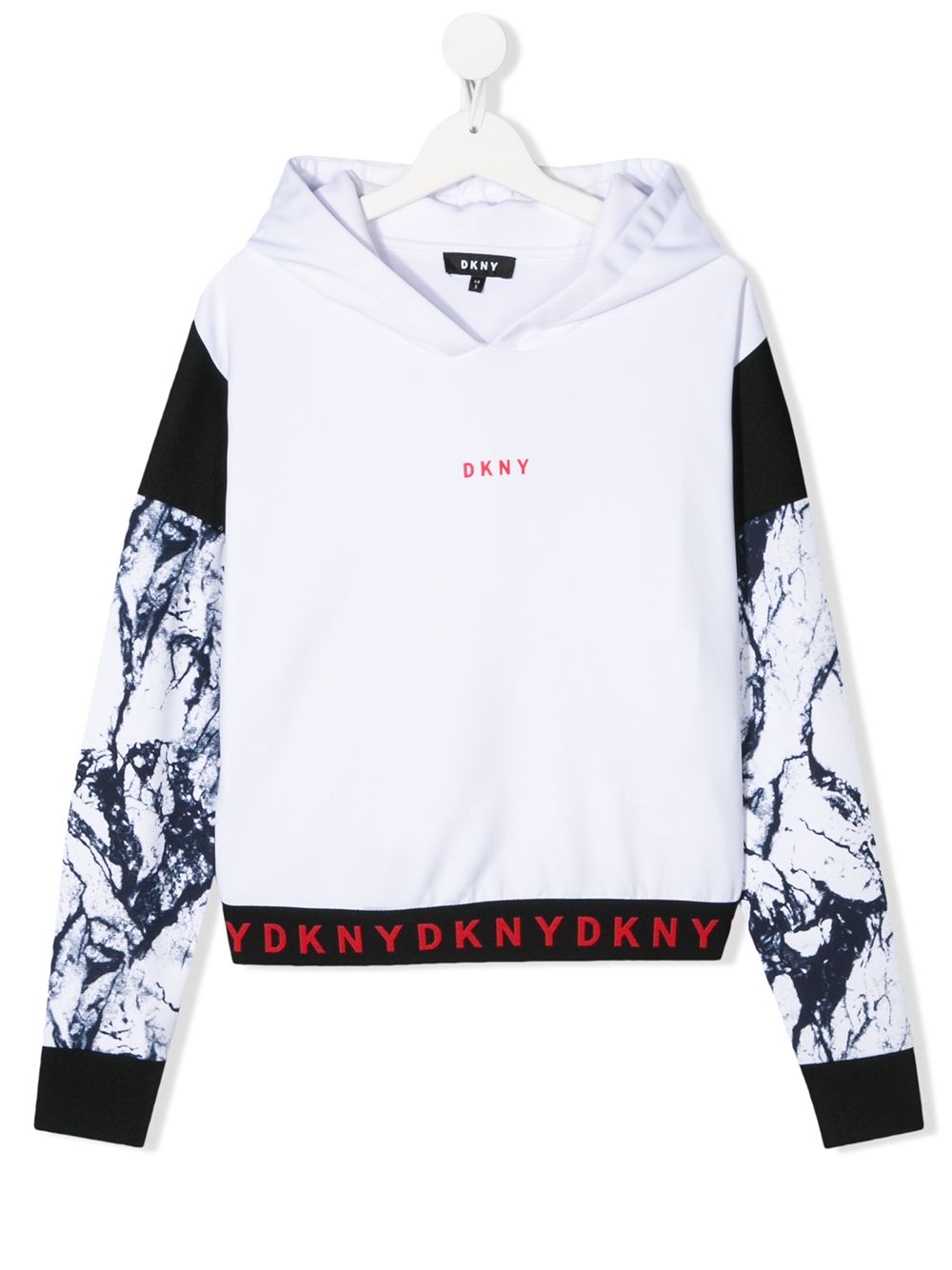 фото Dkny kids contrast printed sleeves hoodie