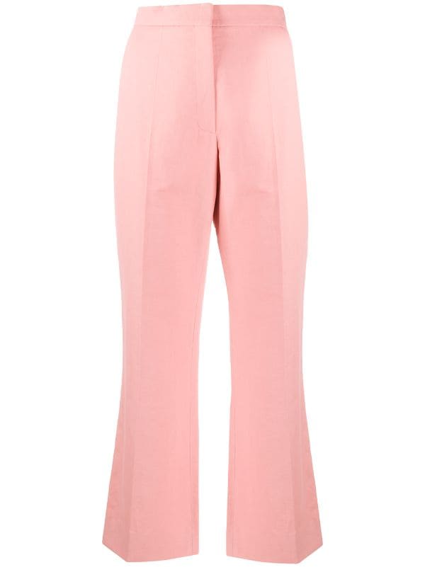 peach cropped trousers