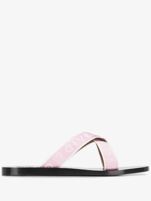 Givenchy sandalias con tiras y logo 