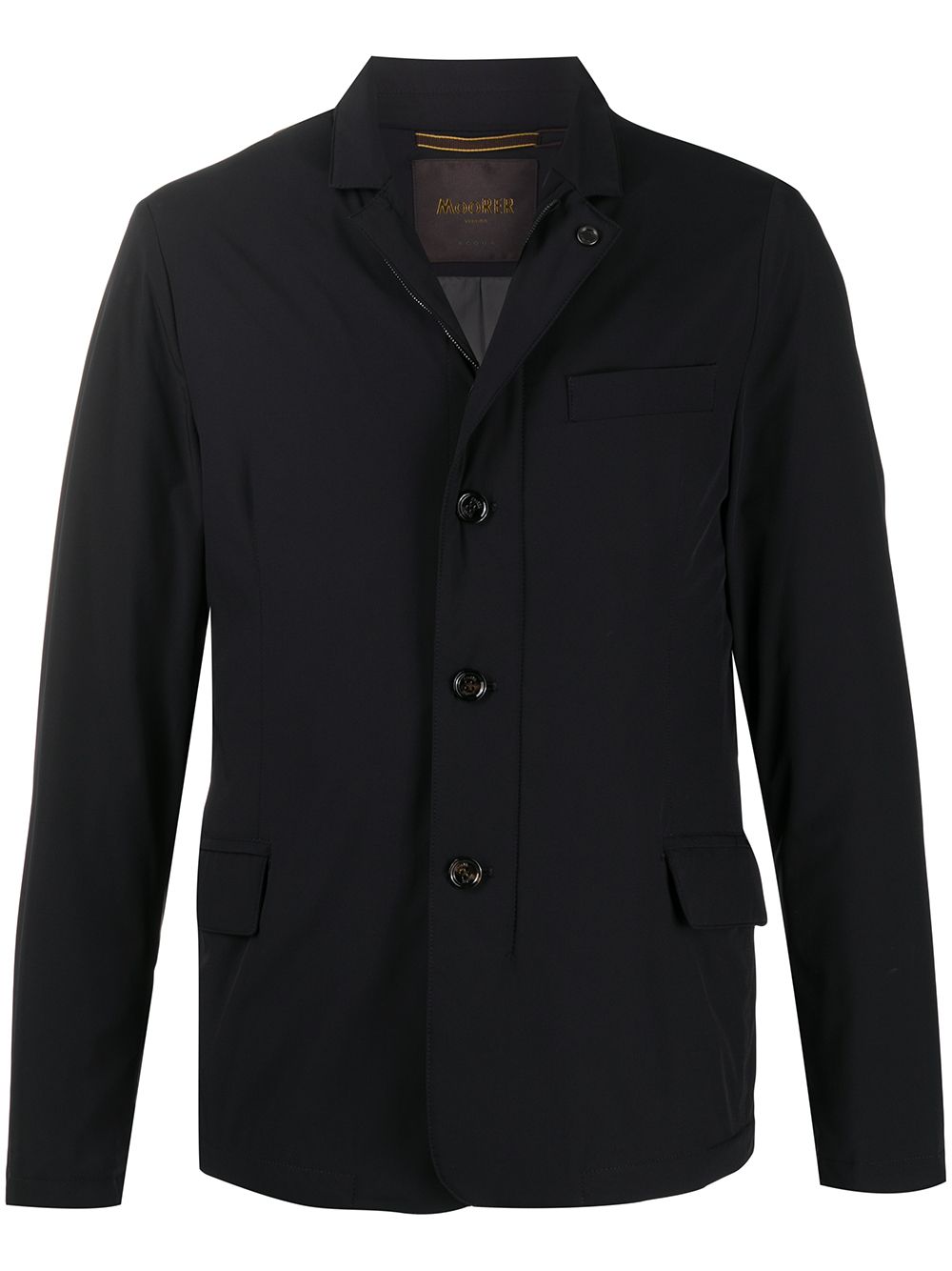 Moorer Button-down Fitted Coat In Blue