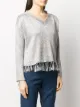 Dondup knitted metallic fringed jumper