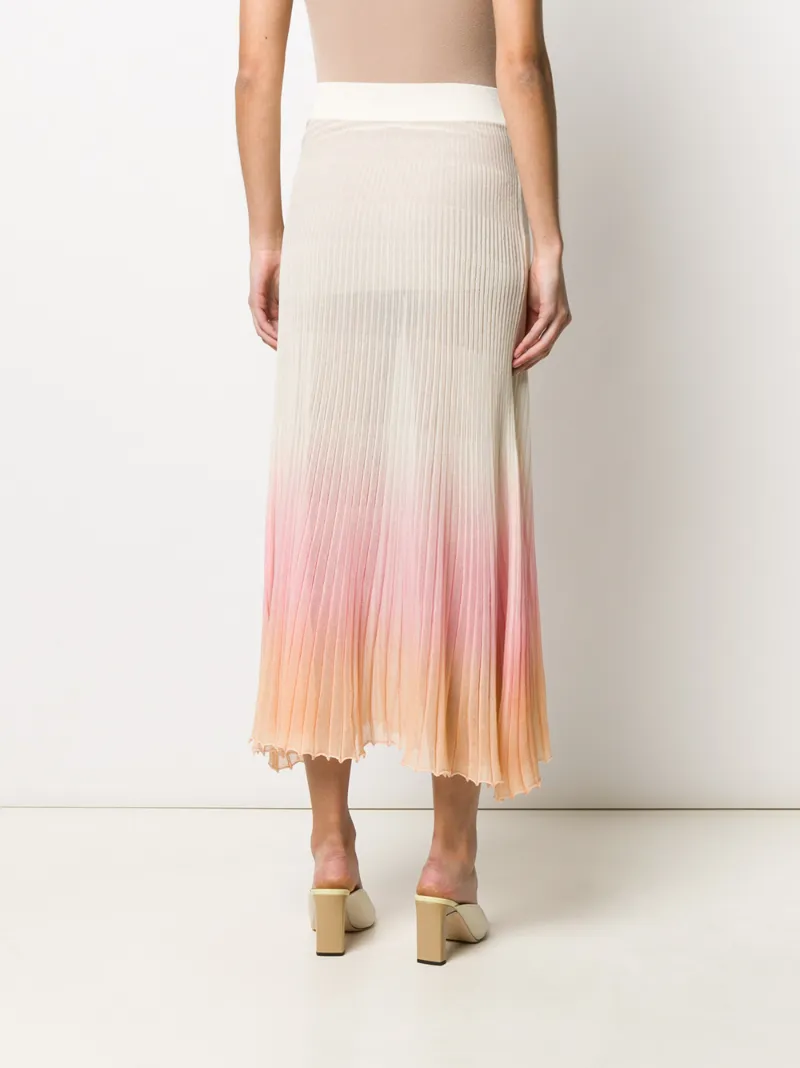 JACQUEMUS HELADO DEGRADÊ PLEATED KNITTED SKIRT