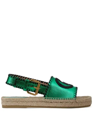 Gucci Logo Espadrilles 602406B8B00 Green | Farfetch