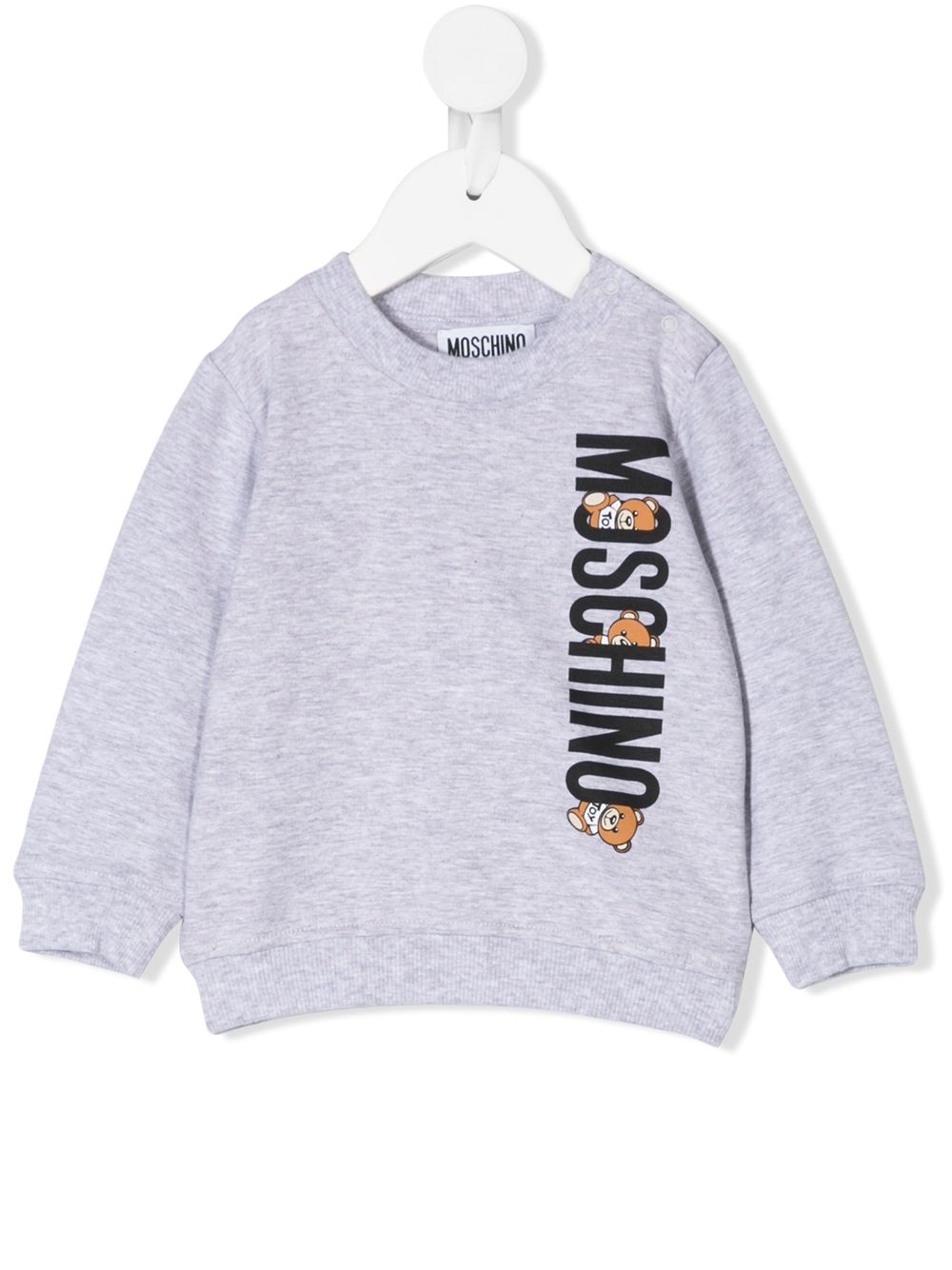Moschino Babies' Logo Bear Print Sweatshirt In Grey