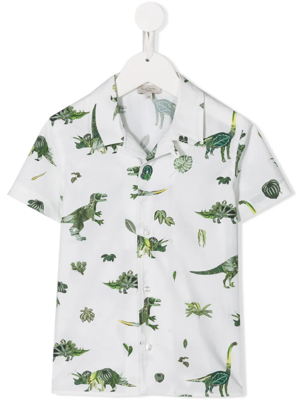 Paul Smith Junior Kids' Dinosaur Print Shirt In White