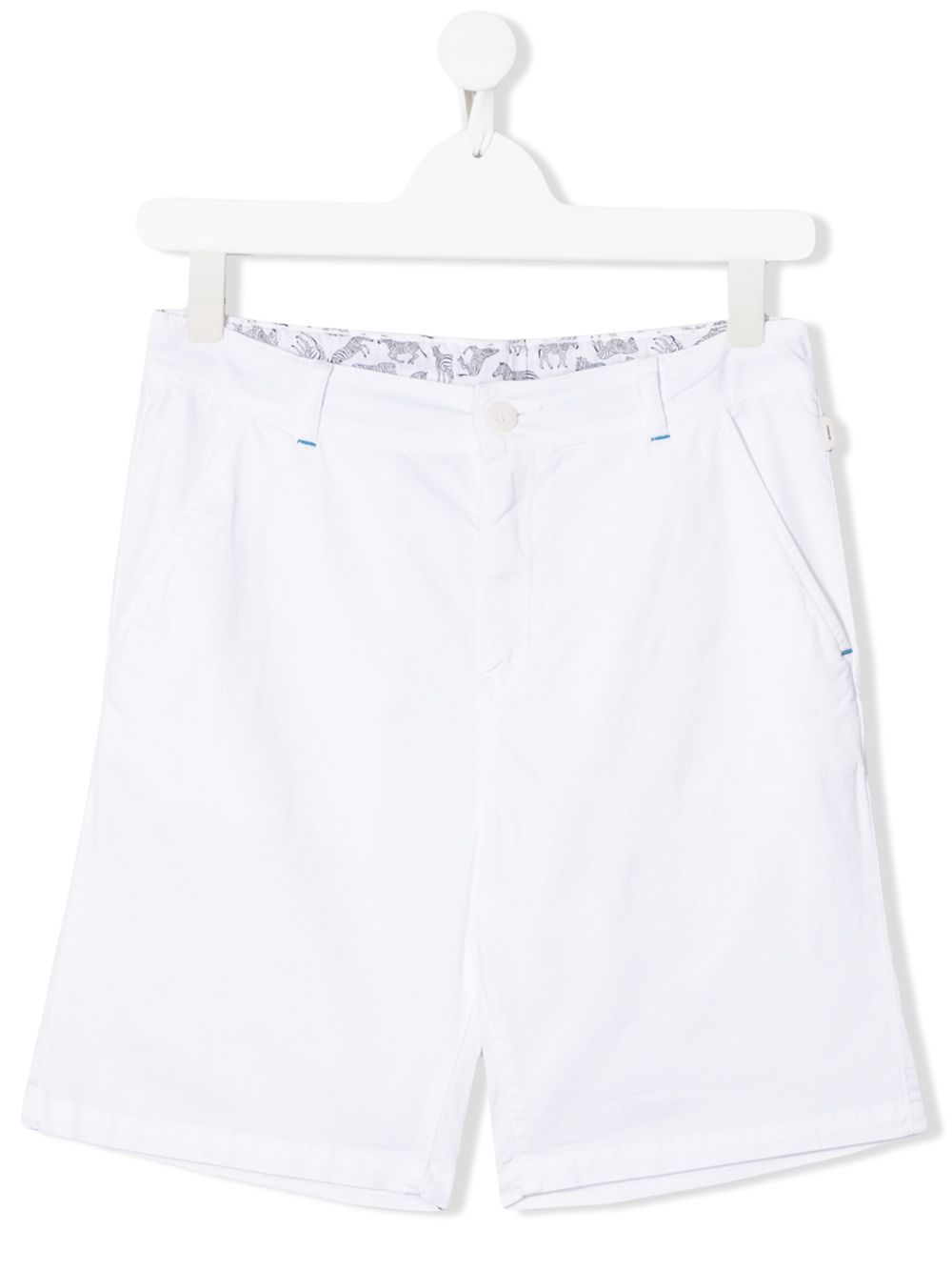 Shop Paul Smith Junior Teen Zebra Shorts In White